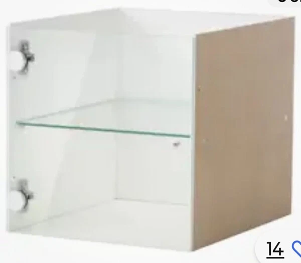 IKEA KALLAX INSERT shelf unit W Glass Door, Tempered glass White 33x33