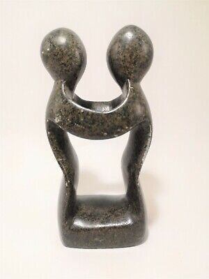 Carved Stone Figure South African Tribal Art Figurine of Couple Small Sculpture 3