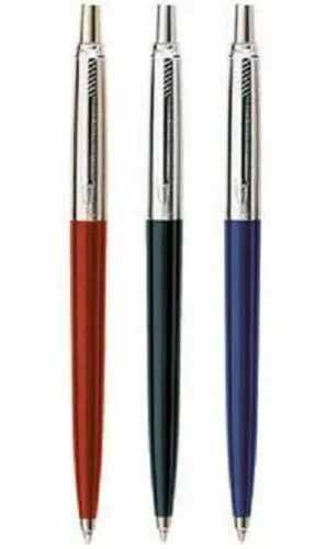 Parker Jotter Standard CT Fine Kugelschreiber BP Rot Blau Schwarz Chromrand Neu