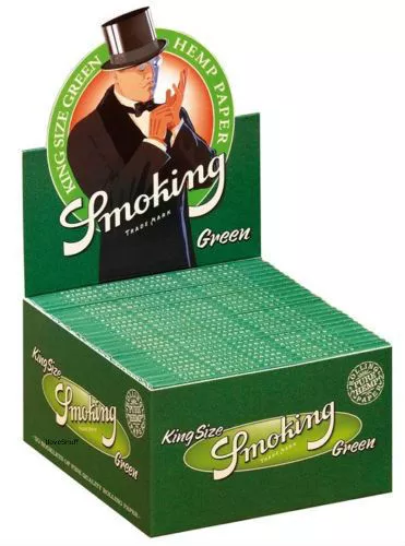 1 Box Smoking GREEN Slim King Size Papers 50 Heftchen x 33 Blättchen Hanf Grün