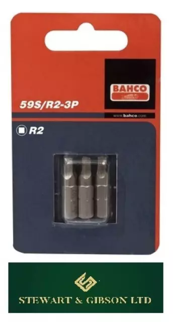 Bahco 59S/R2-3P NO2 SQUARE DRILL BITS X 3