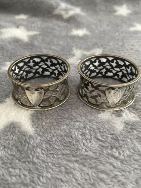 Antique Pierced Silver Napkin Rings William J Holmes 1915 Freepost Uk