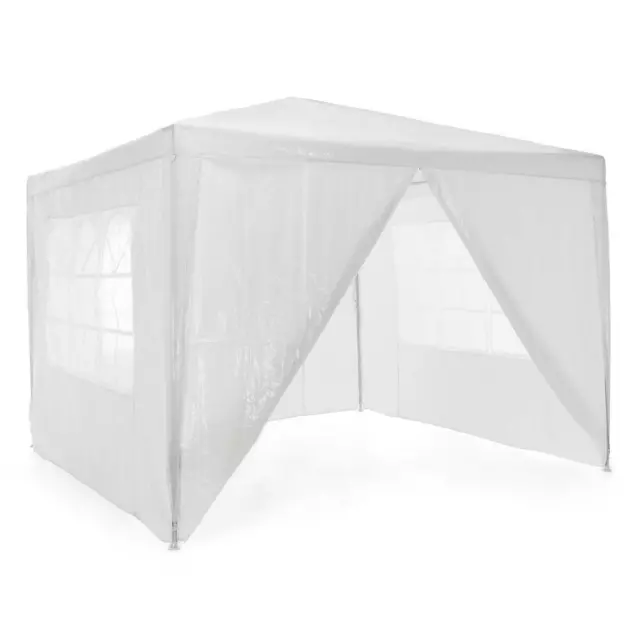 Pavillon Partyzelt 3x3 m weiß + 4 Seitenteile Marktzelt Festzelt Gartenzelt