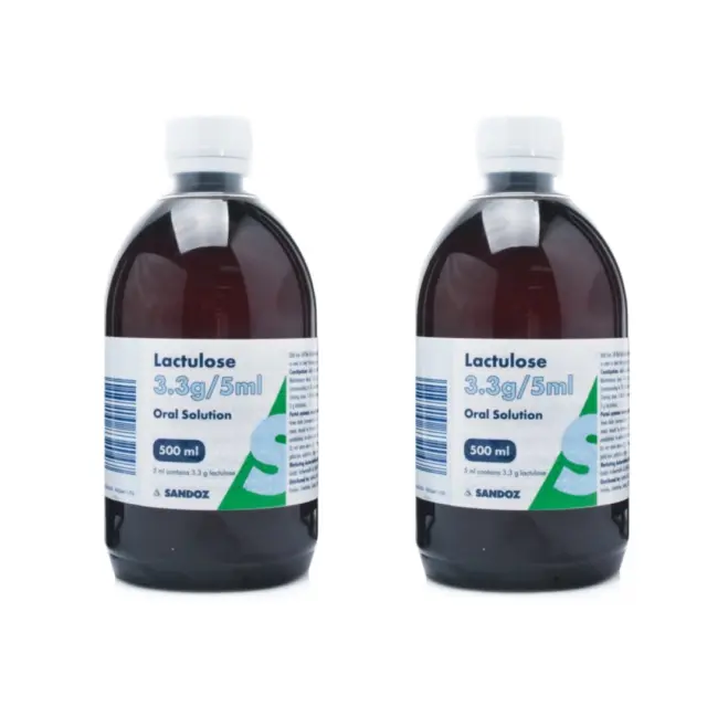 LACTULOSE Oral Solution 3.3g/5ml 2 x 500ml - Brands May Vary