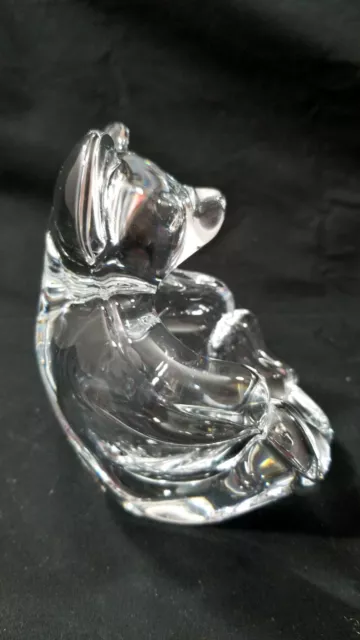 Beautiful French Art Glass VANNES CRYSTAL TEDDY BEAR PIPE REST PAPERWEIGHT 2