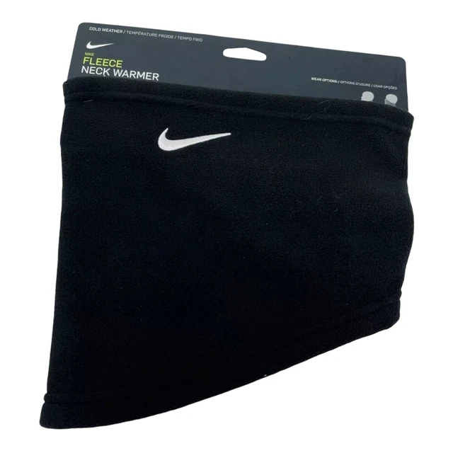 NIKE Fleece Neck Warmer Black Running Face Mask Beanie Scarf Gaiter New