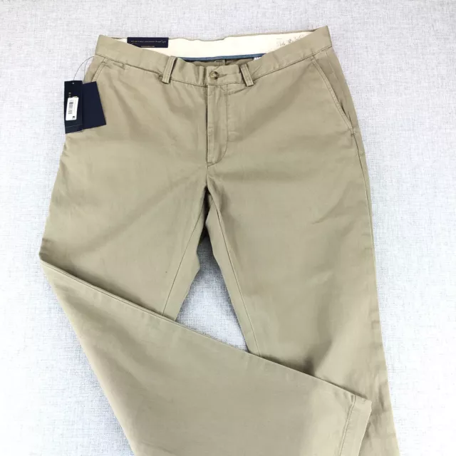 NEW Polo Ralph Lauren Slim Fit Tan Chino Pants Men's 34 x 30 Flat Front (33x29)