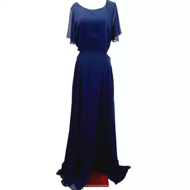 LULU'S SZ XL Garden Bliss Navy Blue Cutout Bridesmaid Aline Maxi Dress NEW B161