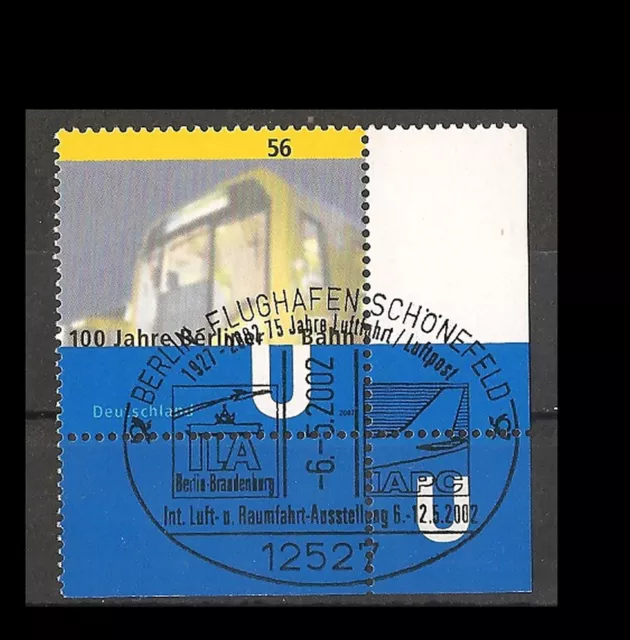 BRD 2002 U-Bahn MiNr. 2242 mit Eckrand, aus seltenen Stempelsammlungen ,