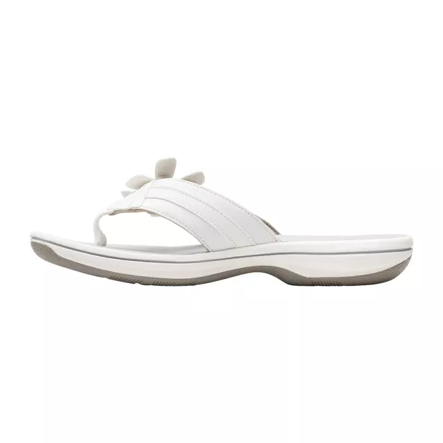 Clarks Womens Cloudsteppers Brinkley Flora Flip-Flops White 3