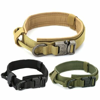 Dog Collar Tactical Heavy Duty Military Lead Metal Buckle K9 Training Adjustable