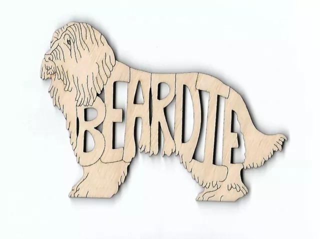 Bearded Collie Beardie Dog laser cut and engraved wood Magnet