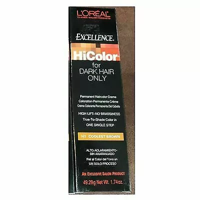 L'Oreal  HiColor H1 Coolest Brown Permanent HairColor 49.29mL / 1.74oz (1 Pack)