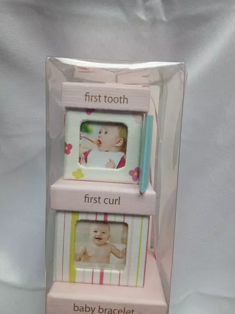 2000 Pear Head Little Keepsake Set First Tooth, Curl, Bracelet Baby Things NOS 3