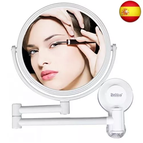 MASMAS Espejo Maquillaje de Pared de Baño con Aumento 1X/2X Cosmético de Doble C