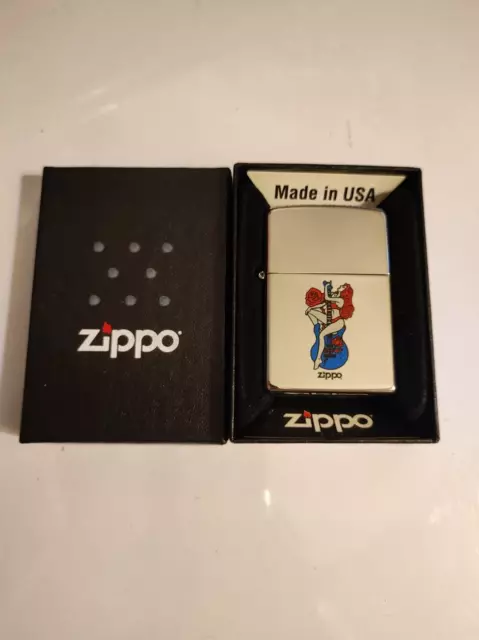 Zippo 205839 Pin up Lady Lighter Case - No Inside Guts Insert