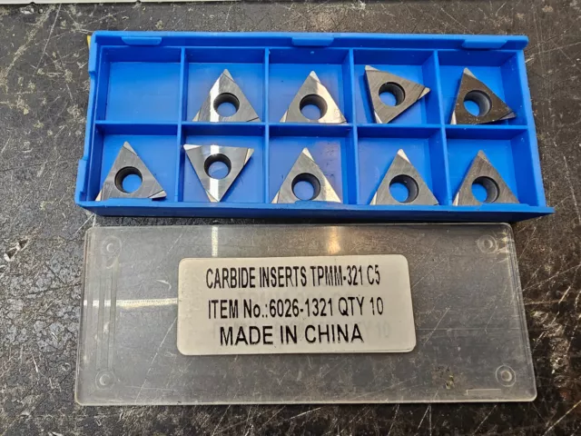 Qty 9 Unbranded TPMM 321 6026-1321 C5 Grade Carbide Inserts