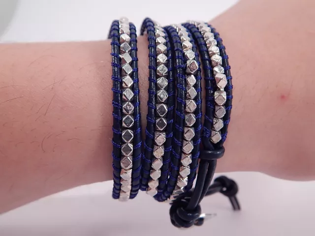 Authentique Unisexe Bracelet Multitour By Lucie&jade En Cuir Et Acier