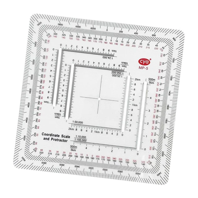 LAND NAVIGATION PROTRACTOR Map Protractor Coordinate Scale Map Reading ...