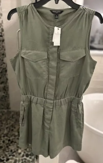 NWT Banana Republic Romper Womens Size S Army Green