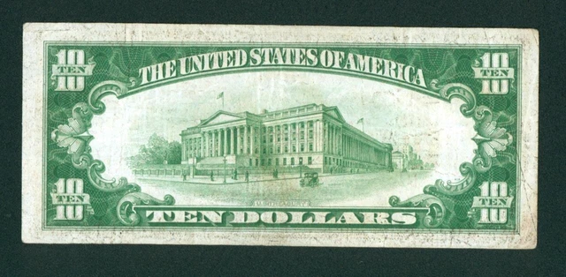 $10 1934 LGS LIME ((LIGHT GREEN SEAL)) Federal Reserve DAILY CURRENCY AUCTIONS 3