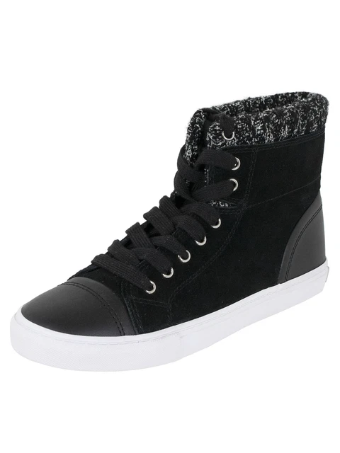 Isaac Mizrahi Live Femmes M-LILY Haut Chaussure Sneaker, Noir Multi Daim, us 8
