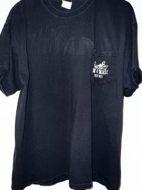 Camiseta GULF TO BAY BAIT & TACKLE St. Pete Beach Talla XL Negra.