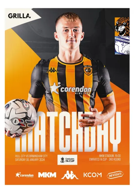 HULL CITY v BIRMINGHAM CITY 6 January 2024 Emirates FA Cup FAN 12 pages