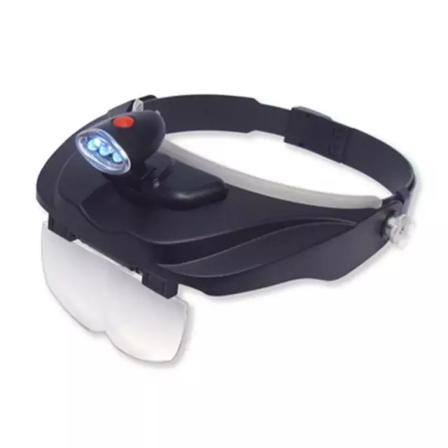 Pro Series CP-60 LED Lighted Head Visor Magnifier - 1.5x 2x 2.5x 3x