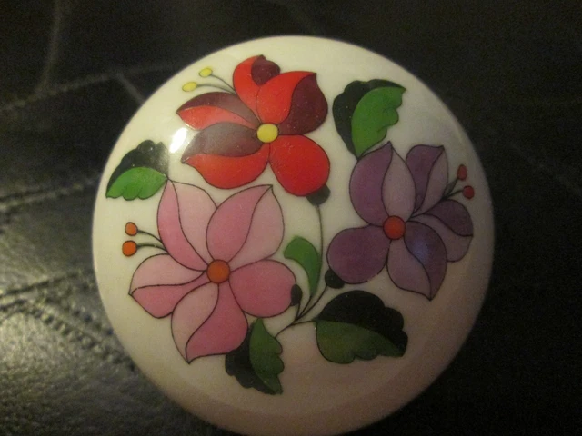 Kalocsa Hand Painted Porcelain Decorated Beautiful  Trinket Box