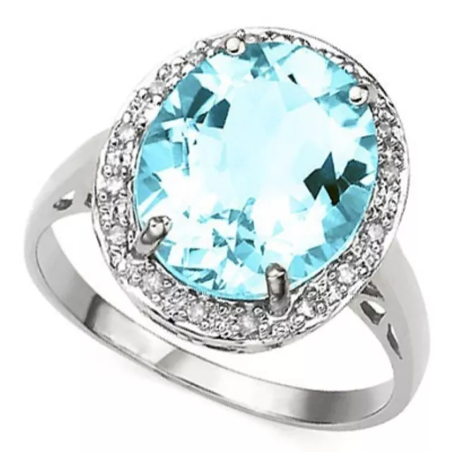 Damen Ring Belana, 925er Silber, 5,96 Kt. echter Blautopas/Diamant