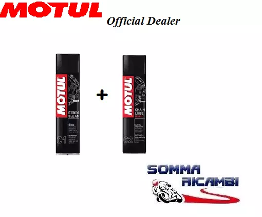 Kit Pulizia Lubrificazione Grasso Catena Moto Motul Chain Lube Road C1+C2