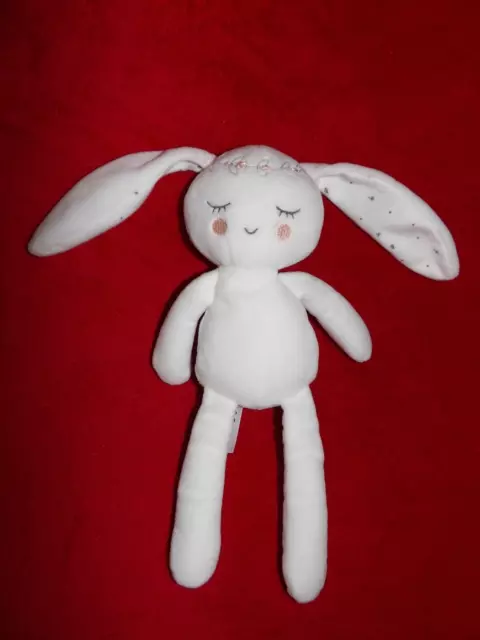 Doudou Peluche Simba Toys  Lapin Blanc Endormi Couronne Fleur Rose