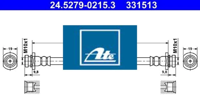 Ate 24.5279-0215.3 tubo freno asse posteriore posteriore per Chevrolet
