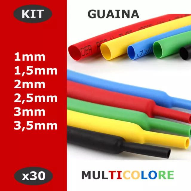 Guaina Termorestringente Termoretraibile Kit 6 Diametri - 3 Metri