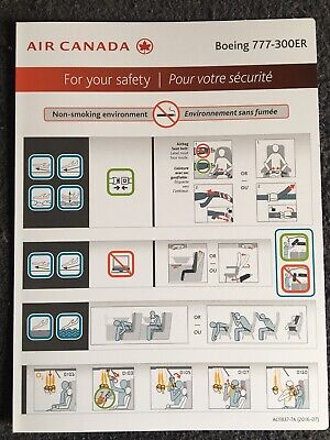 Air Canada Boeing 777-300ER Airline Safety Card