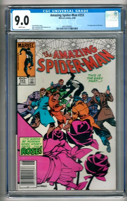 Amazing Spider-Man #253 (1984) CGC 9.0  WP  DeFalco  1st "Rose"  "NEWSSTAND"