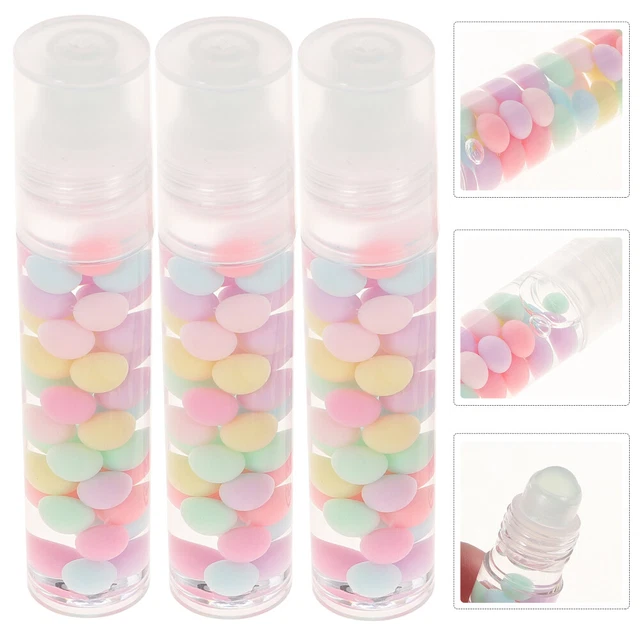 3 piezas Brillo labial transparente bola de color Aceite labial práctico brillo labial para mujeres niñas