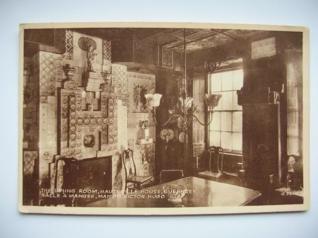 Guernsey postcard – Hauteville House. (Valentine Sepiatype – Victor Hugo)