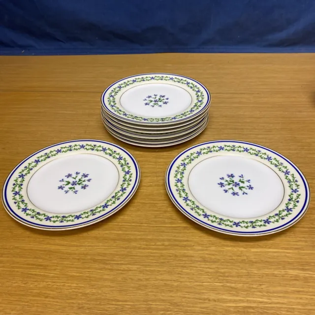 8 Vtg Charles Ahrenfeldt Limoges Ovingtons “Crocadero” 7 1/2” Salad Plates