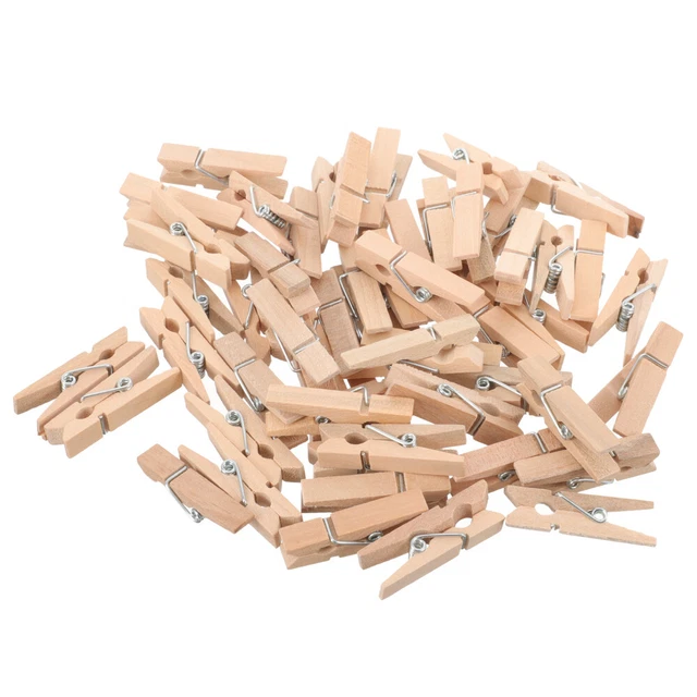 100 piezas mini ropa de bambú foto artesanal pin de ropa clips de madera