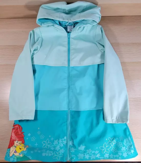 Disney Collection Little Mermaid Hooded Rain Coat sz 9/10 Jacket Ariel Flounder