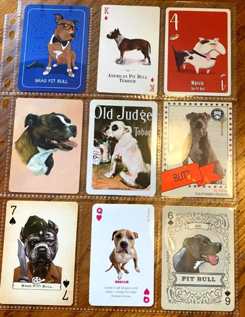 Vintage Dog Single Playing Cards + Other Collectibles - Pit Bull