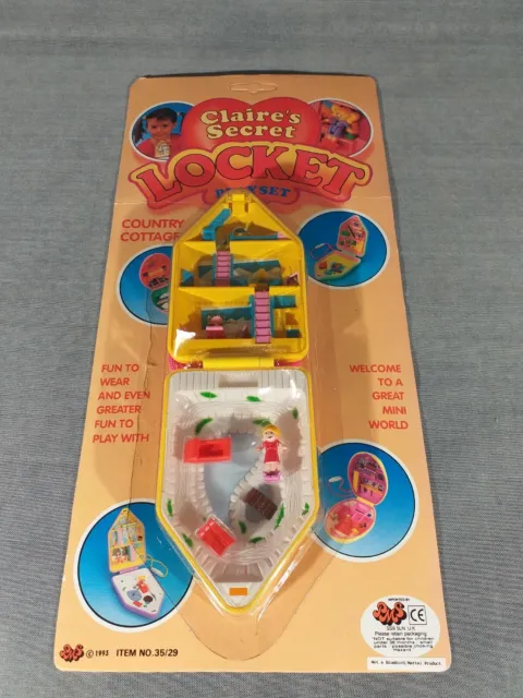 Claire's Secret Locket Playset bootleg Polly Pocket 1993 neuf blister rare