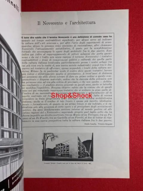 IL NOVECENTO E L'ARCHITETTURA Rivista Edilizia Moderna Società del Linoleum 1963 3