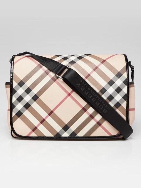 Burberry Designer Baby Diaper Bag Nova Check Organizer Travel Tote w Change Pad