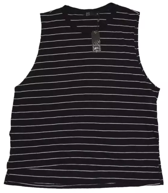 NWT Michelle by Comune Womens Medium Livingston Black Striped Sleeveless Shirt