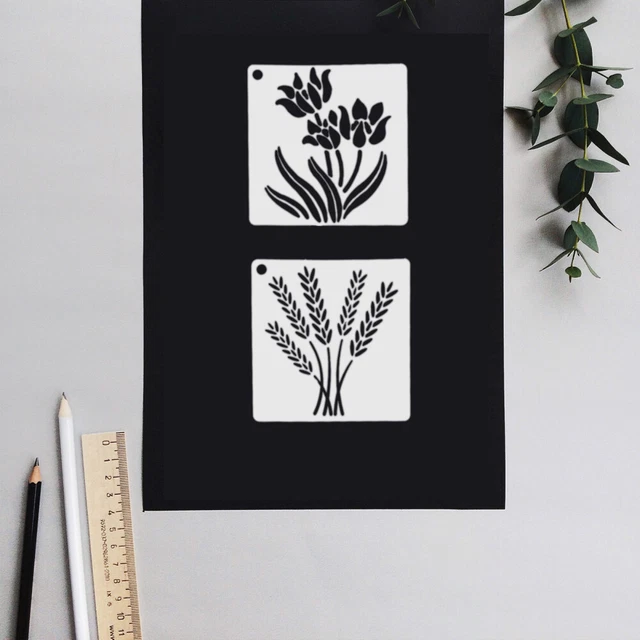36 un. plantillas para mascotas plantillas reutilizables para pintar plantas con flores