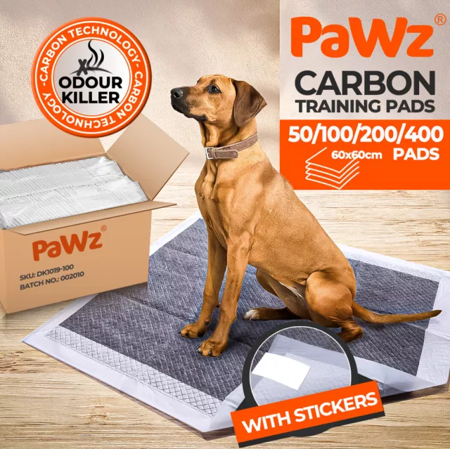 Pawz 200/400x Pet Toilet Training Pads Dog Puppy Pee Bamboo Charcoal Remove Odor