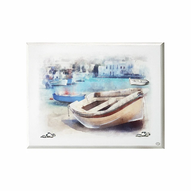 Cadre Mural Décoratif ACCA Ligne Aria D'été - Bois Et Argent - Réf. QD.986 F - Made In Italy